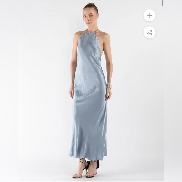 Shona Joy Dresses & Skirts - Shona Joy La Lune Low Back Halter Neck Midi Dress